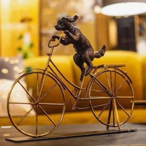 Koriste-Esineet>KARE Design Dog With Bicycle Pyöräilevä Koira Koriste-esine 44cm
