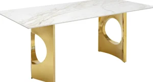 Pöydät>KARE Design Eternity Oho Pöytä, Kulta, Keraaminen Pöytälevy 180x90cm