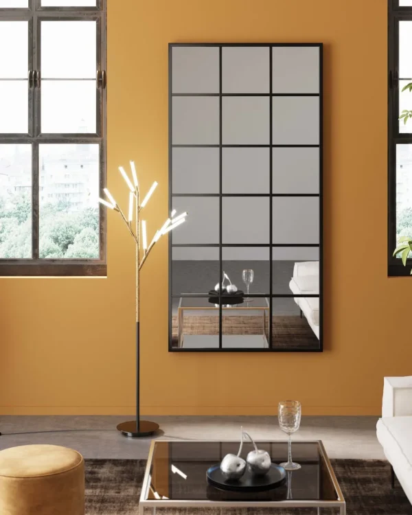 Peilit>KARE Design Finestra Seinäpeili, Metallia, Musta 90x180cm