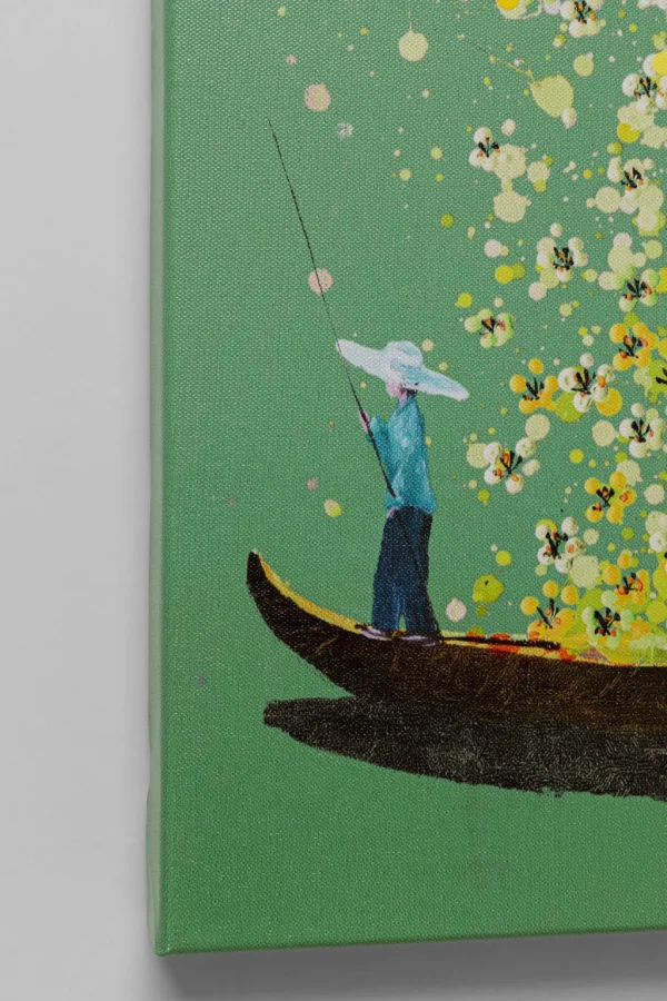 Taulut>KARE Design Flower Boat Canvas Taulu - Vihreä, Keltainen 80x100cm
