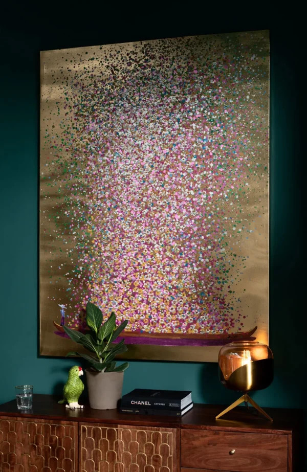 Olohuone>KARE Design Flower Boat Taulu Kulta/pinkki 120x160cm