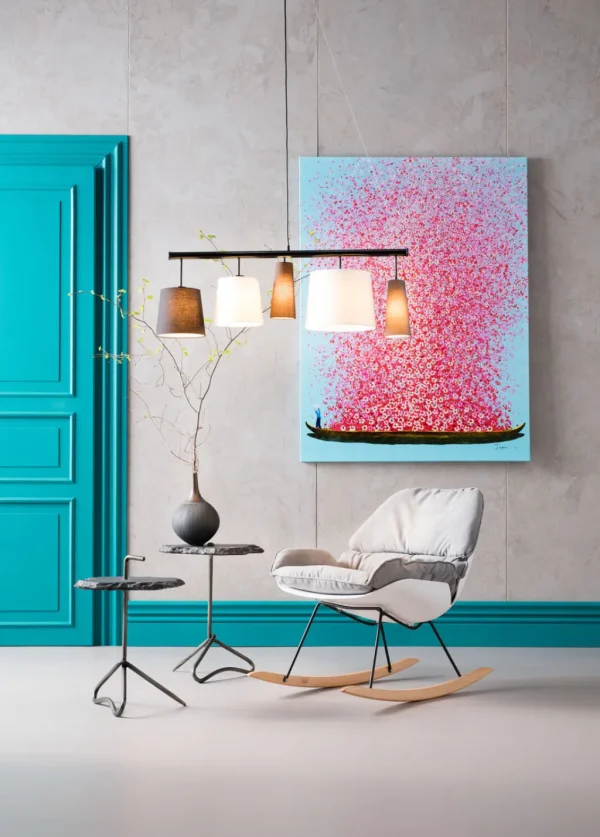 Taulut>KARE Design Flower Boat Taulu Sininen/pinkki 120x160cm
