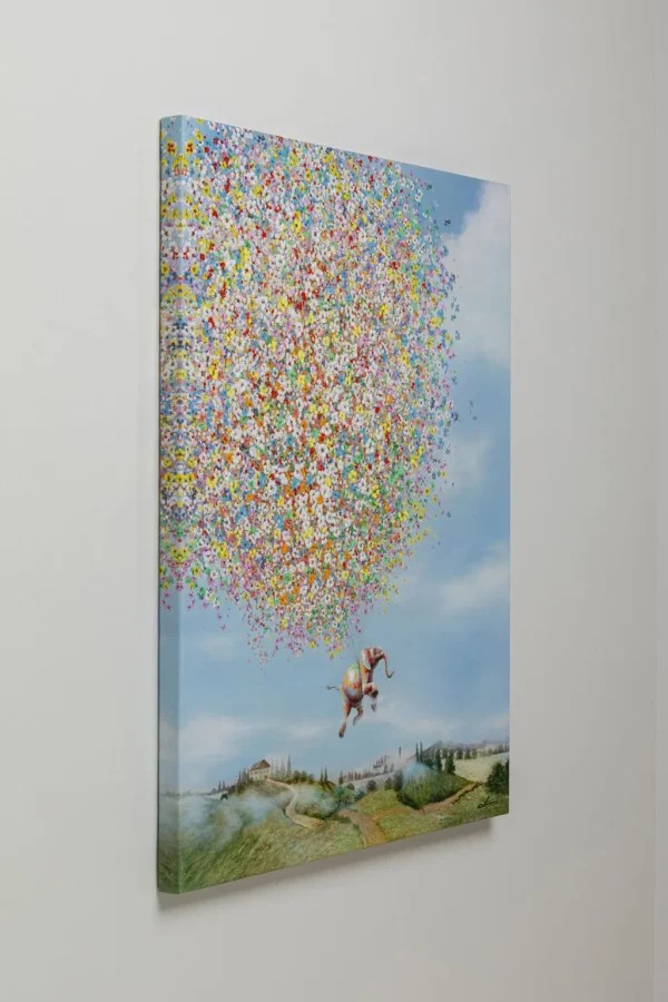 Taulut | Olohuone>KARE Design Flying Elephant In Day, Elefantti Canvas Taulu, 120x160cm