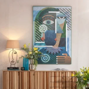 Taulut | Olohuone>KARE Design Geometric Woman Taulu - Monivärinen, 100x150cm