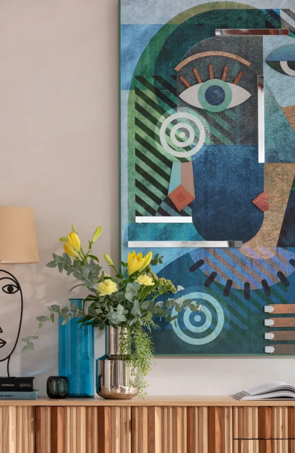 Taulut | Olohuone>KARE Design Geometric Woman Taulu - Monivärinen, 100x150cm
