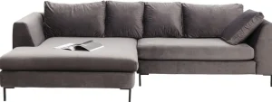 Kulmasohvat>KARE Design Gianni Velvet Kulmasohva - Harmaa, Musta, Vasen