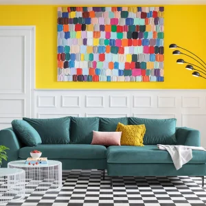 Olohuone | Kulmasohvat>KARE Design Gianni Velvet Kulmasohva - Tummanvihreä, Musta, Oikea