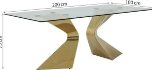 Pöydät>KARE Design Gloria Pöytä, Kulta 100x200cm