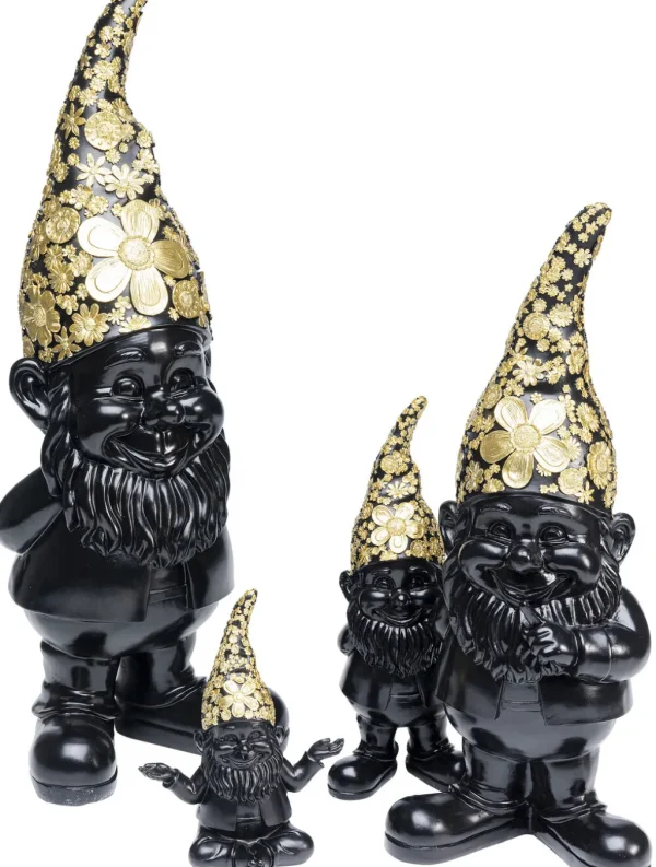 Koriste-Esineet>KARE Design Gnome Meditation Tonttu Koriste-esine, Musta/kulta 19cm