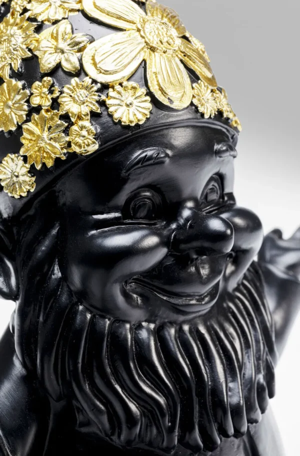 Koriste-Esineet>KARE Design Gnome Meditation Tonttu Koriste-esine, Musta/kulta 19cm