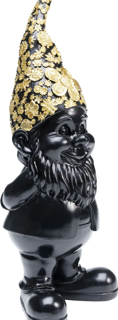 Koriste-Esineet>KARE Design Gnome Standing Tonttu Koriste-esine, Musta/kulta 30cm