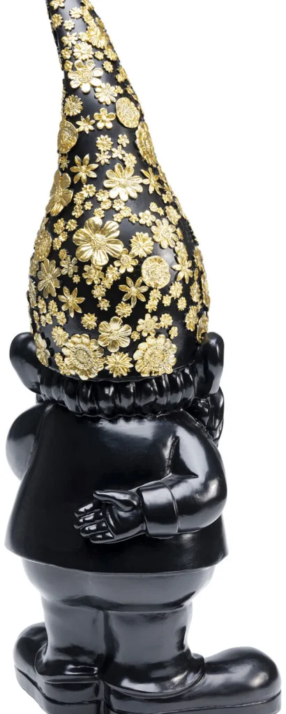 Koriste-Esineet>KARE Design Gnome Standing Tonttu Koriste-esine, Musta/kulta 46cm