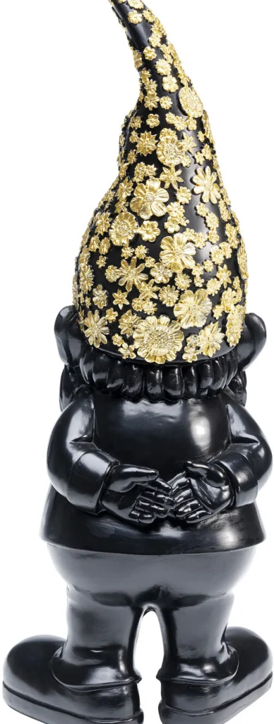 Koriste-Esineet>KARE Design Gnome Standing Tonttu Koriste-esine, Musta/kulta 30cm