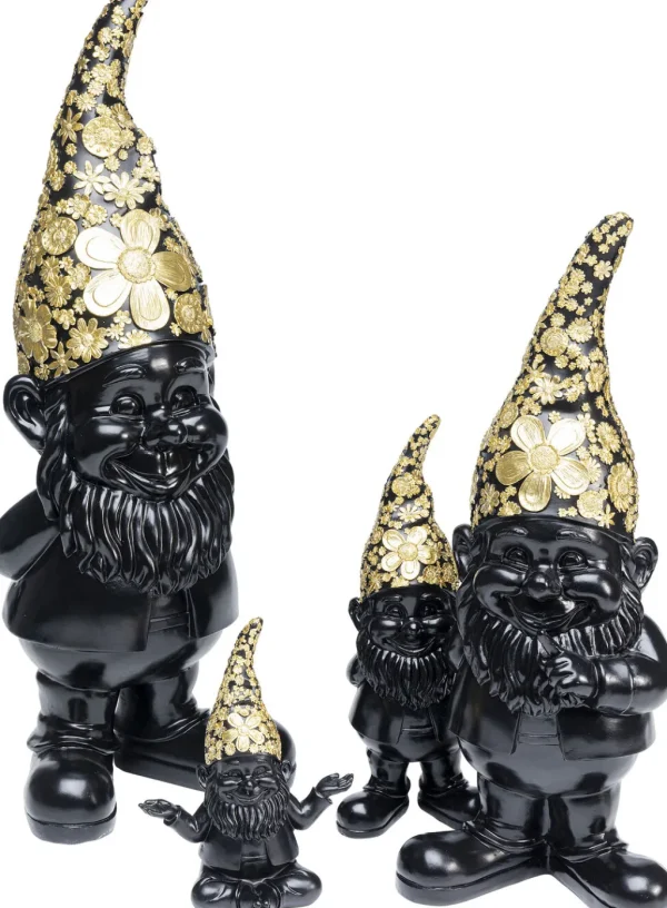 Koriste-Esineet>KARE Design Gnome Standing Tonttu Koriste-esine, Musta/kulta 30cm