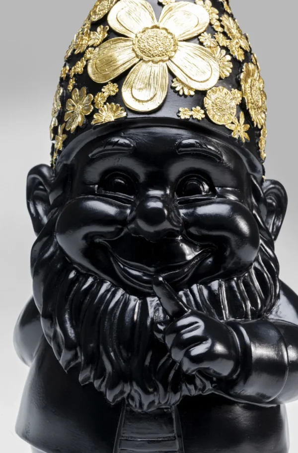 Koriste-Esineet>KARE Design Gnome Standing Tonttu Koriste-esine, Musta/kulta 46cm