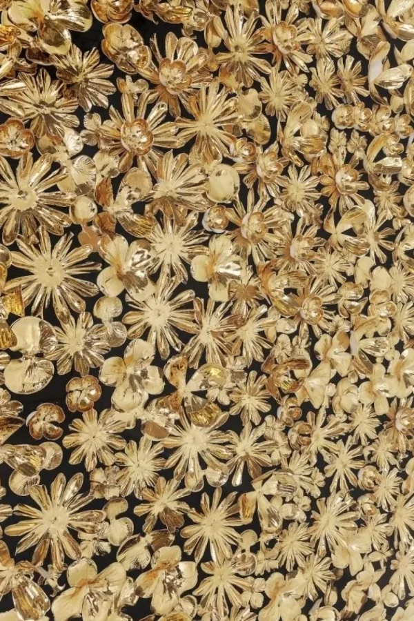 Seinäkoristeet>KARE Design Gold Flower Kukat Seinäkoriste, Taulu, Kulta 120x120cm