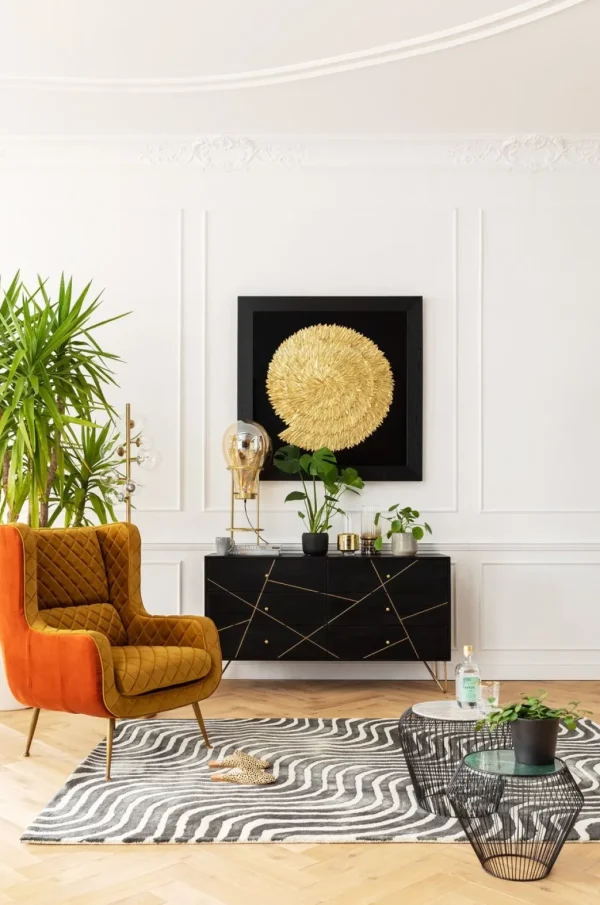 Seinäkoristeet>KARE Design Golden Snail Etana Seinä-koriste, Taulu, Kulta 120x120cm