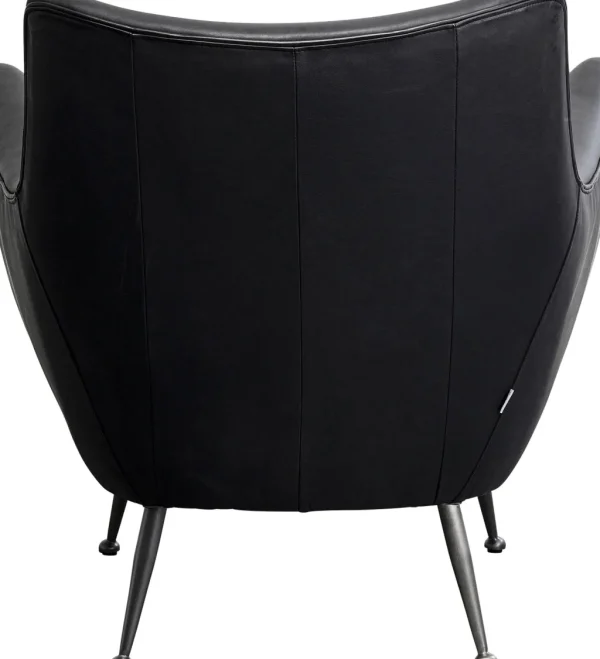 Olohuone | Nojatuolit>KARE Design Goldfinger Nojatuoli Nahkaa Musta