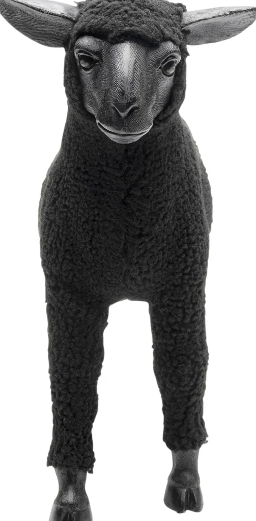 Koriste-Esineet>KARE Design Happy Sheep Wool Lammas Koriste-esine Musta 37cm