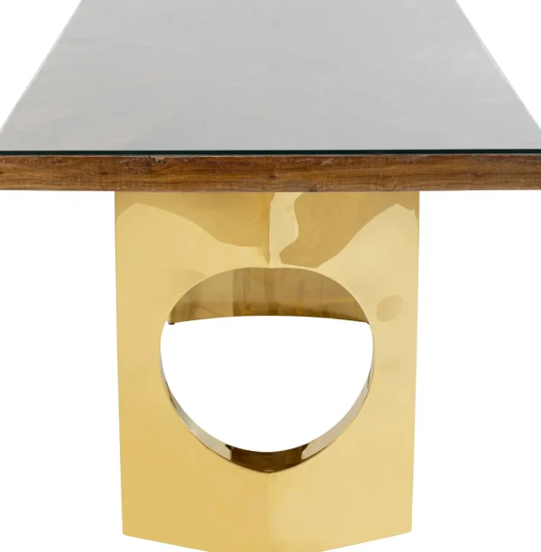 Pöydät>KARE Design Harmony Oho Conley, Kulta, Kierrätyspuu Mango, Lasi 180x90cm
