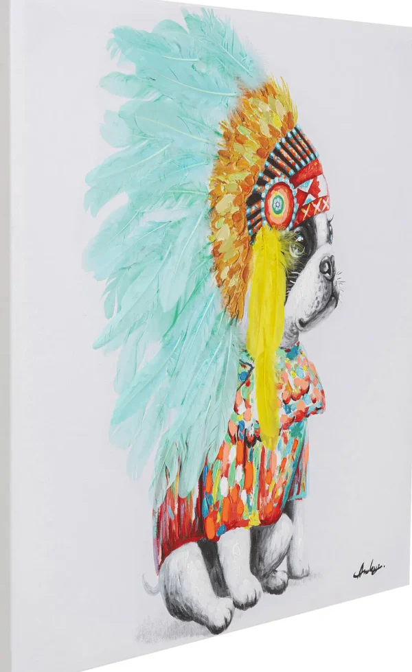 Taulut | Olohuone>KARE Design Headdress Dog Koira Canvastaulu 80x80cm