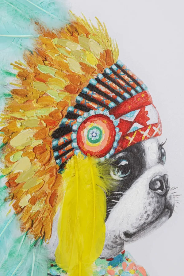 Taulut | Olohuone>KARE Design Headdress Dog Koira Canvastaulu 80x80cm