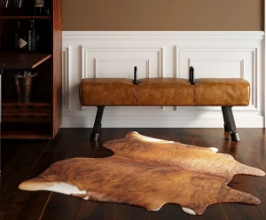 Matot>KARE Design Hide Lehmänahka Matto, Ruskea-valkoinen 232x255cm