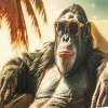 Taulut | Olohuone>KARE Design Holiday Monkey Apina Lasitaulu 80x60cm