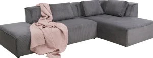 Olohuone | Kulmasohvat>KARE Design Infinity Ottomane Kulmasohva, Vakosametti, Harmaa, Oikea