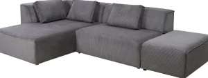 Kulmasohvat>KARE Design Infinity Ottomane Kulmasohva, Vakosametti, Harmaa, Vasen