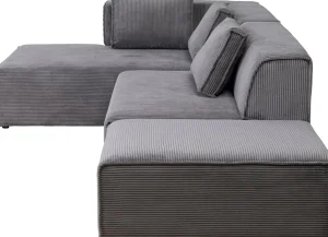 Kulmasohvat>KARE Design Infinity Ottomane Kulmasohva, Vakosametti, Harmaa, Vasen