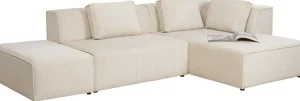 Olohuone | Kulmasohvat>KARE Design Infinity Ottomane Kulmasohva, Vakosametti, Kerma, Oikea