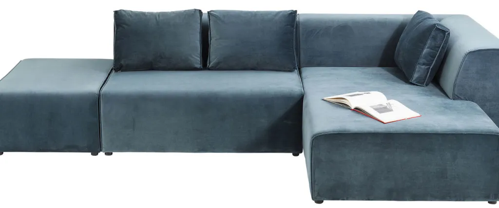 infinity_velvet_kulmasohva_ocean_oikea_11.webp Sohvat | Moduulisohvat>KARE Design Infinity Velvet Kulmasohva, Ocean, Oikea