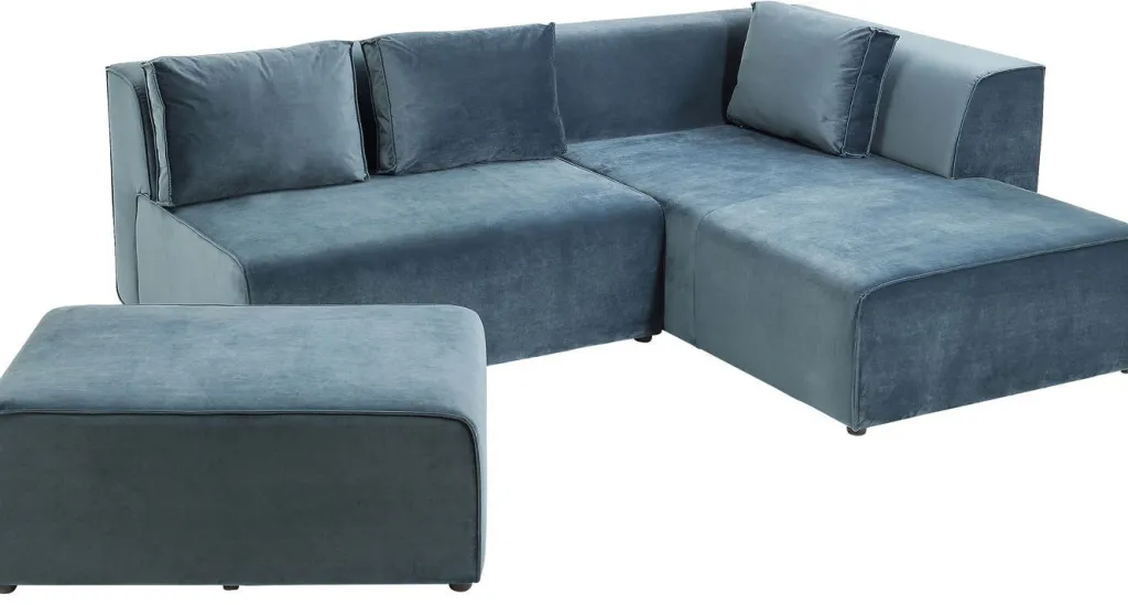 infinity_velvet_kulmasohva_ocean_oikea_2.webp Sohvat | Moduulisohvat>KARE Design Infinity Velvet Kulmasohva, Ocean, Oikea