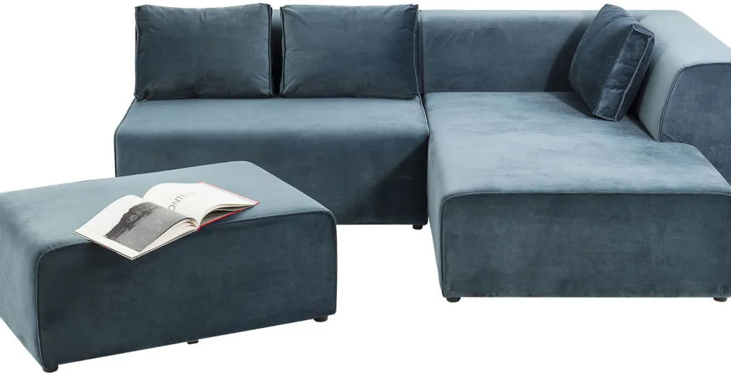 infinity_velvet_kulmasohva_ocean_oikea_9.webp Sohvat | Moduulisohvat>KARE Design Infinity Velvet Kulmasohva, Ocean, Oikea