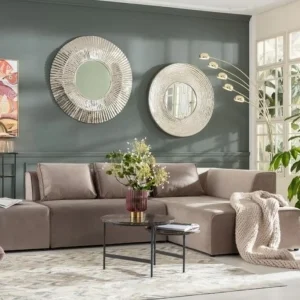Olohuone | Kulmasohvat>KARE Design Infinity Velvet Kulmasohva, Taupe, Oikea