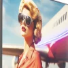 Taulut | Olohuone>KARE Design Jetset Pose Lady LED Kehystetty Taulu 120x80cm