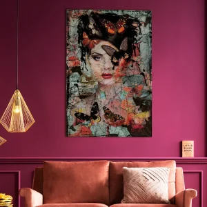 Taulut | Olohuone>KARE Design Lady Butterfly Lasitaulu 100x150cm