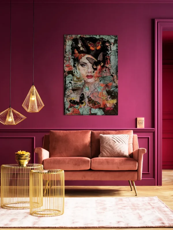 Taulut | Olohuone>KARE Design Lady Butterfly Lasitaulu 100x150cm