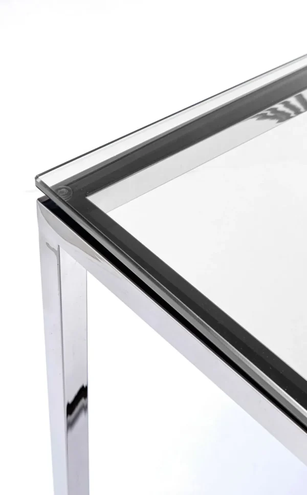 Konsolipöydät Ja Sivupöydät>KARE Design Laser Konsolipöytä - Hopea, Kirkas Lasi 120x40cm