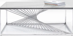 Sohvapöydät>KARE Design Laser Sohvapöytä - Hopea, Kirkas Lasi 120x60cm