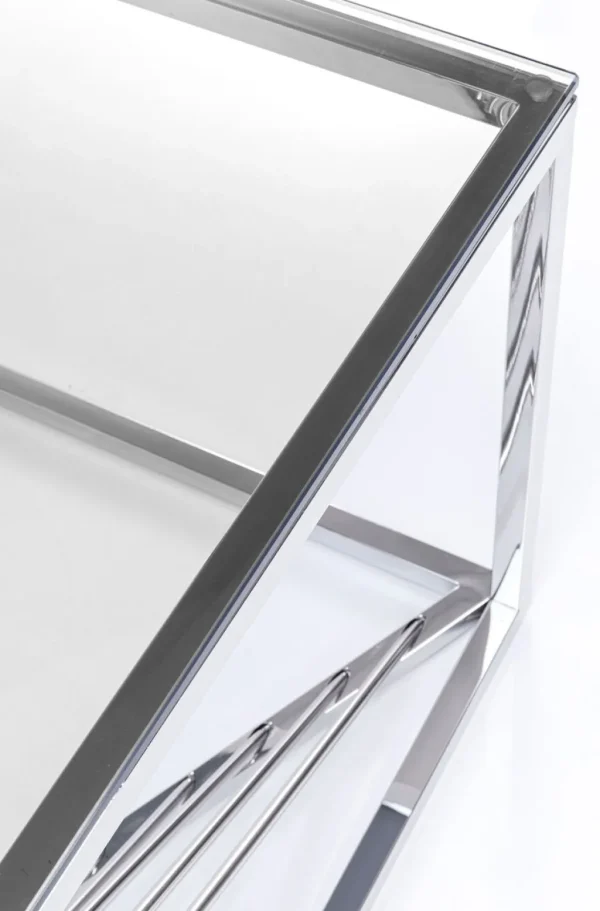 Sohvapöydät>KARE Design Laser Sohvapöytä - Hopea, Kirkas Lasi 120x60cm