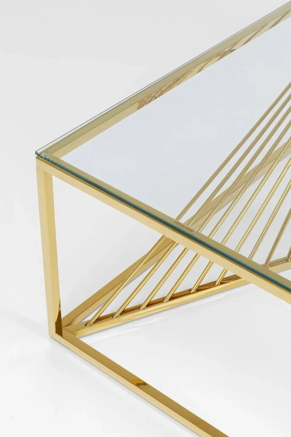 Sohvapöydät>KARE Design Laser Sohvapöytä Kulta, Kirkas Lasi 120x60cm