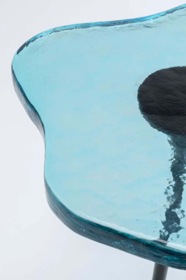Sohvapöydät>KARE Design Lava Sivupöytä, Valettu Lasi, Metalli, Sininen Ø30cm