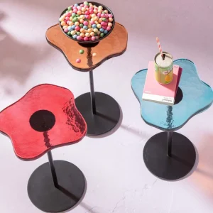 Sohvapöydät>KARE Design Lava Sivupöytä, Valettu Lasi, Oranssi Ø30cm