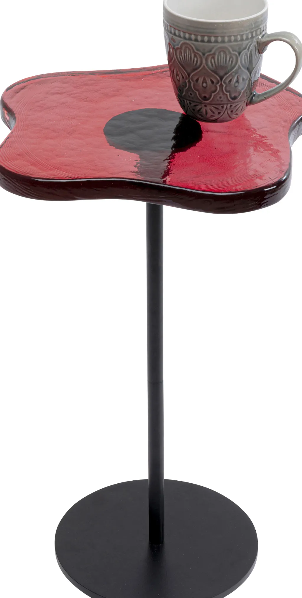 lava_sivupyt_valettu_lasi_punainen_cm_1.webp Sohvapöydät>KARE Design Lava Sivupöytä, Valettu Lasi, Punainen Ø30cm