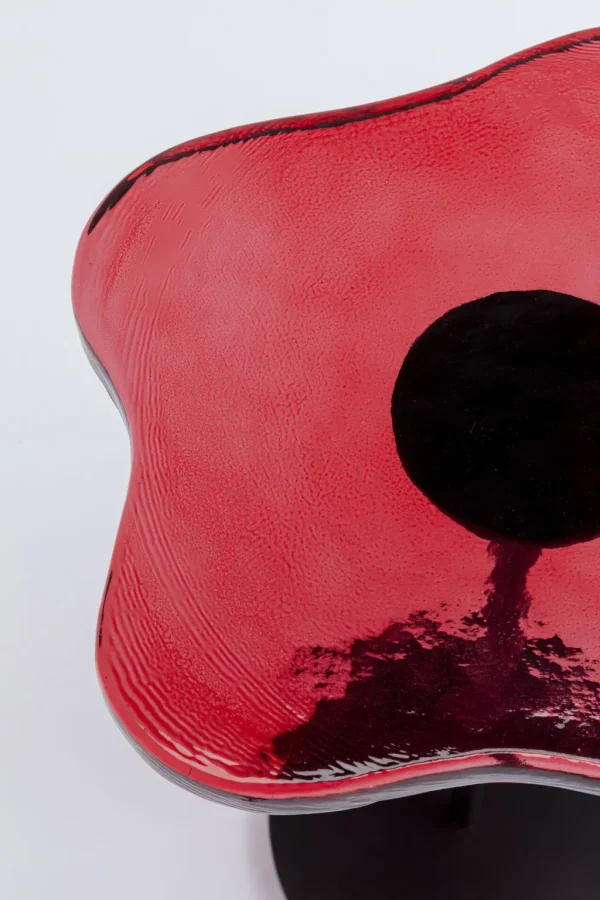 Sohvapöydät>KARE Design Lava Sivupöytä, Valettu Lasi, Punainen Ø30cm