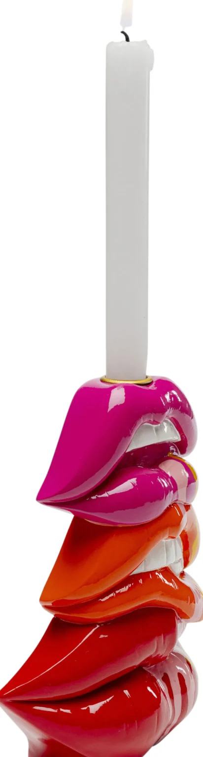 Lyhdyt | Kynttilänjalat>KARE Design Lips Huulet Kynttilänjalka 17cm