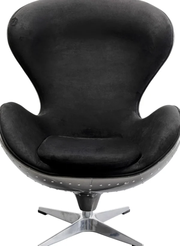 Nojatuolit>KARE Design Lounge Black Graphit Kääntyvä Nojatuoli