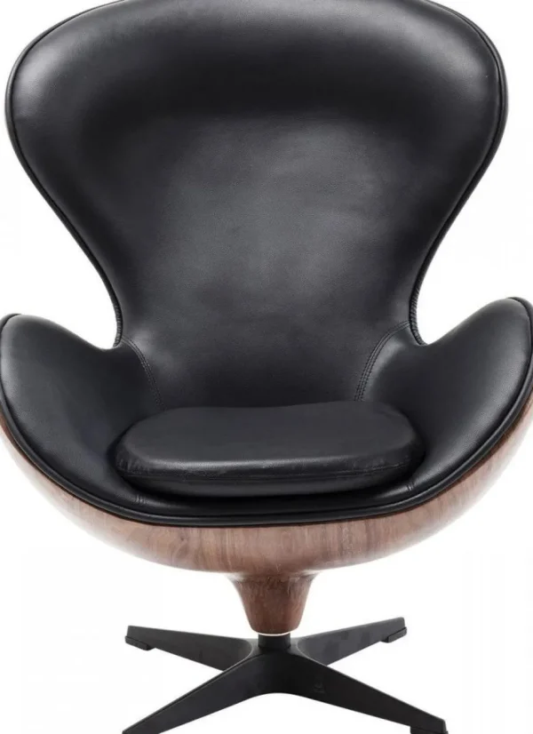 Nojatuolit>KARE Design Lounge Kääntyvä Nojatuoli, Musta/pähkinä